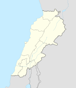 Map showing the location of Ayta ash Shab within Lebanon
