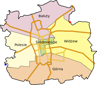Łódź - districts (labels).svg