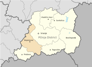 موقع بلدية بويانوڤاتس ضمن محافظة پچينيا