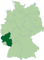 Map of Germany, location of راينلاند-پالاتينات highlighted