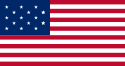 US Flag with fifteen stars and fifteen stripes. In use 1 May 1795 – 3 July 1818.