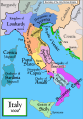 Map of Italy in 1000 AD