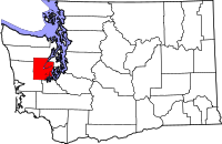 Map of Washington highlighting ماسون