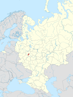 Moscow highlighted within Russia