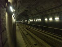 Yoshioka-Kaitei Station platform in the Seikan Tunnel