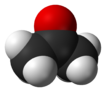 Space-filling model of acetone