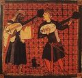 مسيحي وموري يلعبان العود، القرن الثالث عشر