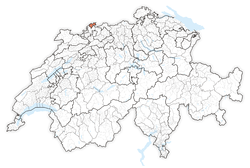 Map of Switzerland, location of مدينة بازل highlighted