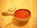 Khrenovina sauce, a traditional Siberian sauce made of tomatoes, garlic and horseradish.