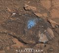 "Bonanza King" rock on Mars - drilling stopped due to loose rock (September 11, 2014).