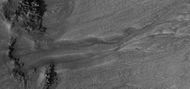 Close up view of another gully in same HiRISE picture. Picture taken under HiWish program.