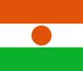 Flag of Niger (1960). The orange is said to represent the Sahara desert in the north, and the orange disk symbolizes either the sun or independence.