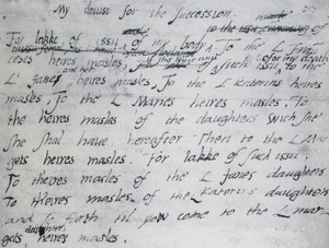 A letter written in pen and ink, with irregular writing and several alterations