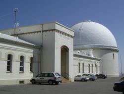 The main observatory building and the South (large) Dome, home of the 36-inch James Lick telescope.