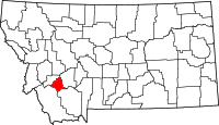 Map of Montana highlighting سيلفير بو
