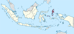 Location of North Maluku in Indonesia