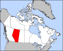 خريطة كندا وفيها Alberta موضحة