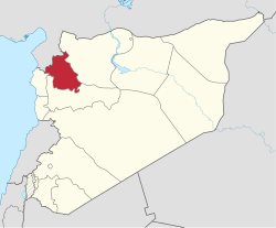 خريطة سوريا مع إبراز إدلب