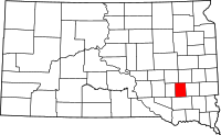 Map of South Dakota highlighting هانسون