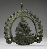 Pendant probably with Siddha; 8th-9th century; copper alloy; 8.89 x 7.93 x .31 cm; Los Angeles County Museum of Art (Los Angeles, USA)