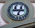 The "modern" arms of the city on the railway bridge near Foregate Street station