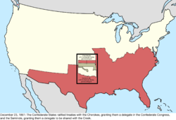 Map of the change to the international disputes involving the United States in central North America on December 23, 1861