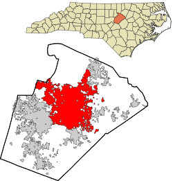 خريطة مقاطعة ويك، كارولاينا الشمالية