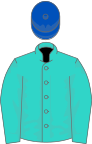 Turquoise, royal blue cap