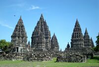 Prambanan in Java is a Hindu temple complex dedicated to Trimurti. It was built during the Sanjaya dynasty of Mataram Kingdom.