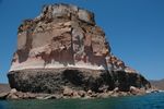 Stratified Island near La Paz, Baja California Sur, Mexico.