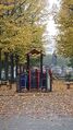 Playground in Turin (Italy) in a rainy day, October 2019.