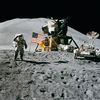 Apollo 15 flag, rover, LM, Irwin.jpg