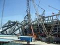 A fairly close view of Beijing 2008's "Bird's Nest" (National Stadium) under construction.