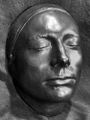 E. Reproduction of the electrotype of the poet John Keats' 1816 life-mask. The electrotype was made in 1884 by Elkington & Co. for the British National Portrait Gallery.