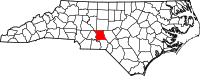 Map of North Carolina highlighting مونتغومري