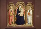 Sano di Pietro, Triptych of Madonna with Child, St. James and St. John the Evangelist, ca. 1460 and 1462