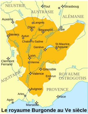 The Kingdom of Burgundy during the 5th century.